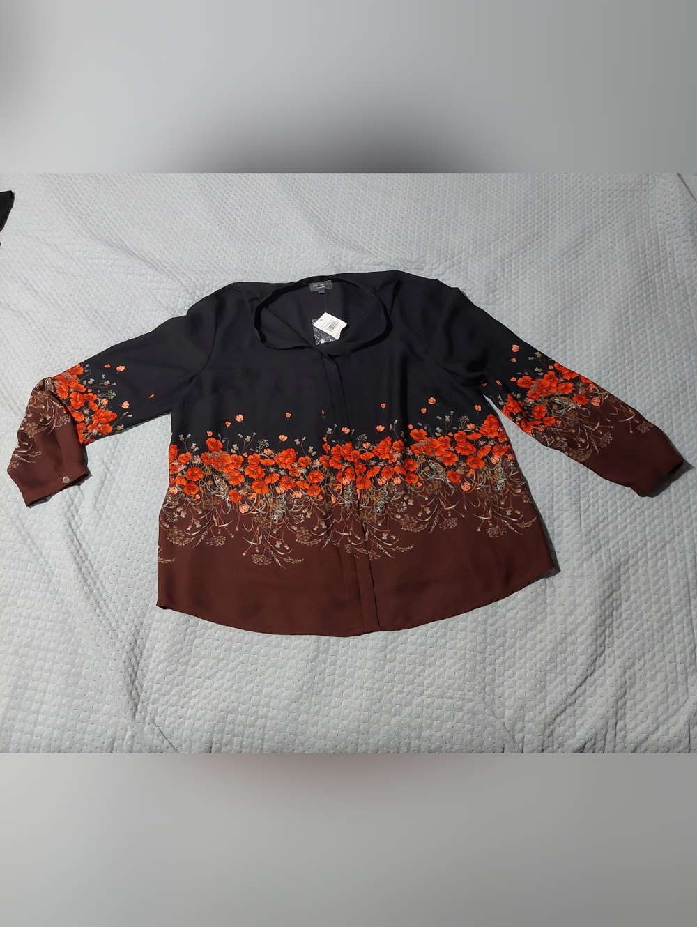 The Limited Women's Black & Brown Floral Button-Front Blouse